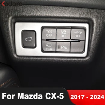 Araba Başkanı İşık Lambası Anahtarı Düğmesi Paneli Kapak Trim İçin Mazda CX5 CX-5 KF 2017-2021 2022 2023 2024 Mat İç Aksesuarları