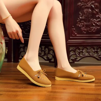 XIHAHA Moda kaymaz Yumuşak Taban Kadın Tuval Flats hafif ayakkabı Kadın Sneakers üzerinde Kayma kadın ayakkabısı Sneakers hemşire ayakkabısı
