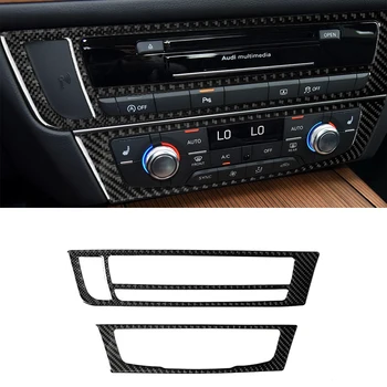 Cd Klima panel dekorasyon Kapak Çıkartması için Audi A6 S6 C7 A7 S7 4G8 2012-2018 Araba İç Aksesuarları Karbon Fiber