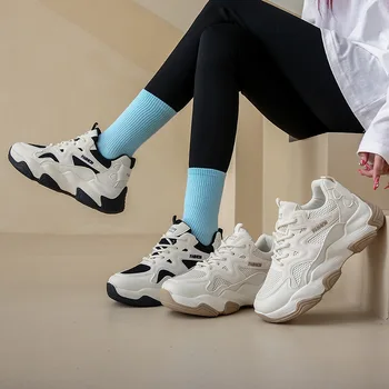 Renk Engelleme kadın Sneakers Tasarımcı Marka Ayakkabı Kadınlar için Pembe Nefes platform ayakkabılar Eğlence Moda Zapatillas Mujer