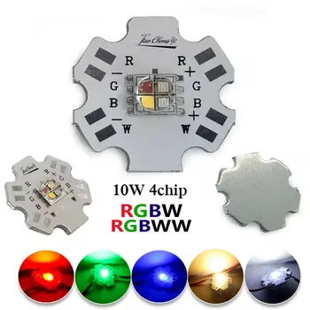 10 W RGBW RGBWW Yüksek Güç led ışık yayan diyot Çip 5050 4 Cips ile 20mm alüminyum PCB kartı