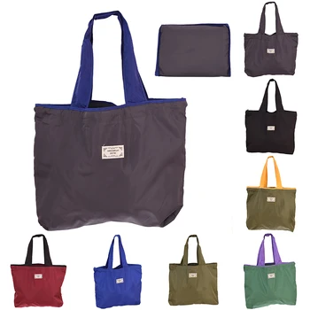 Yeniden kullanılabilir alışveriş poşetleri Kadınlar için alışveriş çantası Katlanabilir Oxford Kumaş İpli Çanta alışveriş çantası Alışveriş saklama çantası