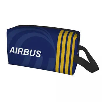 Airbus Savaş Pilotu Makyaj Çantası Kadınlar için Seyahat kozmetik düzenleyici Sevimli Havacılık Uçak Depolama makyaj çantaları