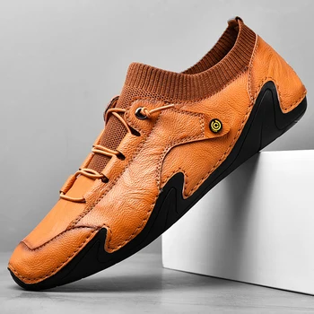 El yapımı Deri günlük erkek ayakkabısı Rahat Deri rahat ayakkabılar erkek mokasen ayakkabıları Sıcak Satış Moccasins Sürüş tasarım ayakkabı