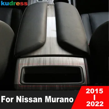 Nissan Murano 2015-2019 için 2020 2021 2022 Aksesuarları Paslanmaz Araba İç Su Bardağı Tutucu Kapak Arka saklama kutusu Paneli Trim