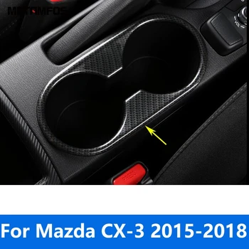 Merkezi Konsol Bardak Tutucu Mazda CX-3 CX3 2015-2017 2018 Karbon Fiber Su Şişesi Çerçeve İç Aksesuarları Araba Styling