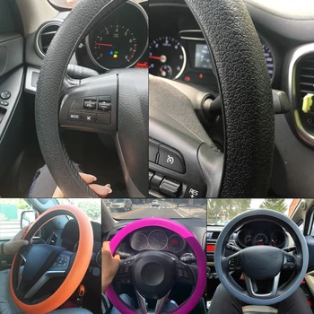 Araba Styling Araba Silikon direksiyon Eldiven Kapağı Çok Renkli Cilt Yumuşak Lada Mazda Toyota Honda Ford İç Aksesuar